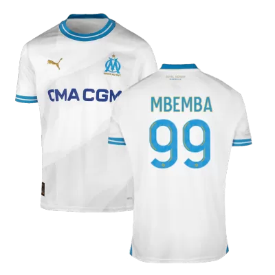 Men's MBEMBA #99 Marseille Home Soccer Jersey Shirt 2023/24 - Fan Version - Pro Jersey Shop