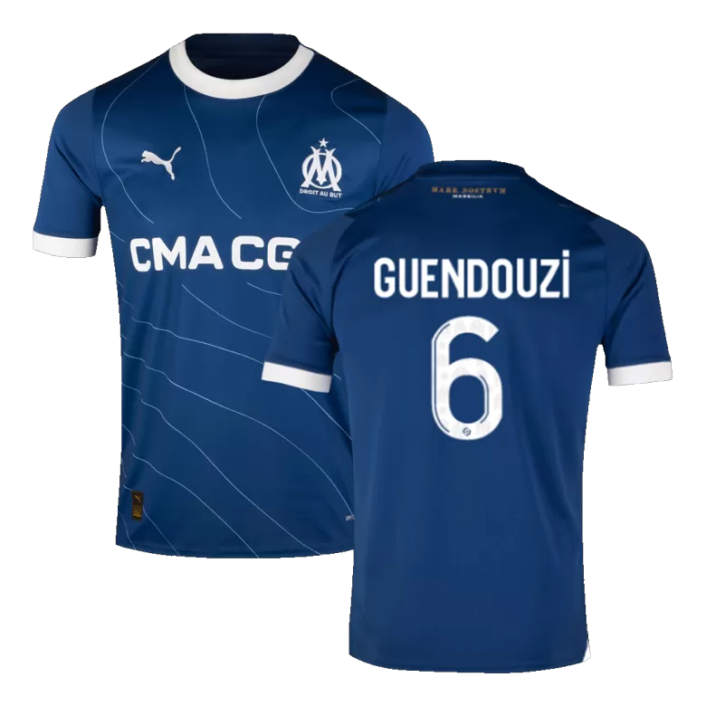 Men's GUENDOUZI #6 Marseille Away Soccer Jersey Shirt 2023/24 - Fan Version - Pro Jersey Shop