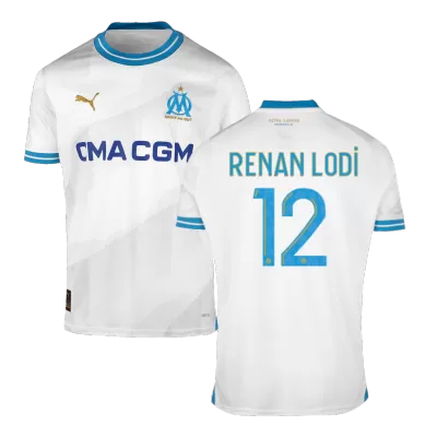 Men's RENAN LODI #12 Marseille Home Soccer Jersey Shirt 2023/24 - Fan Version - Pro Jersey Shop