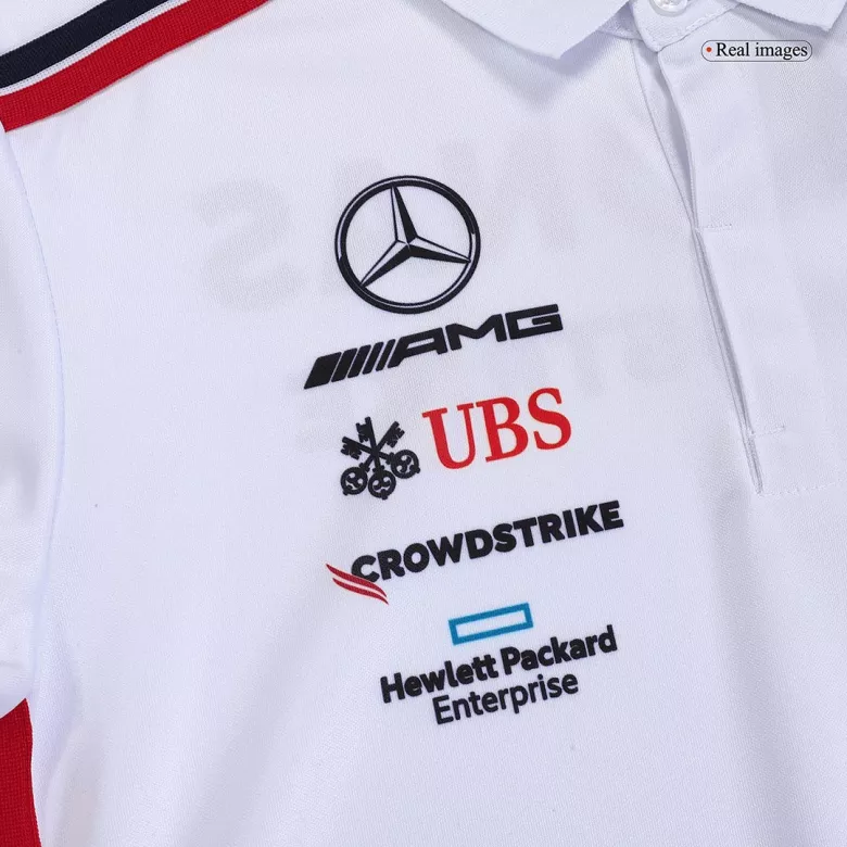 Men's Mercedes AMG Petronas F1 Racing Team Polo 2023 - White - Pro Jersey Shop