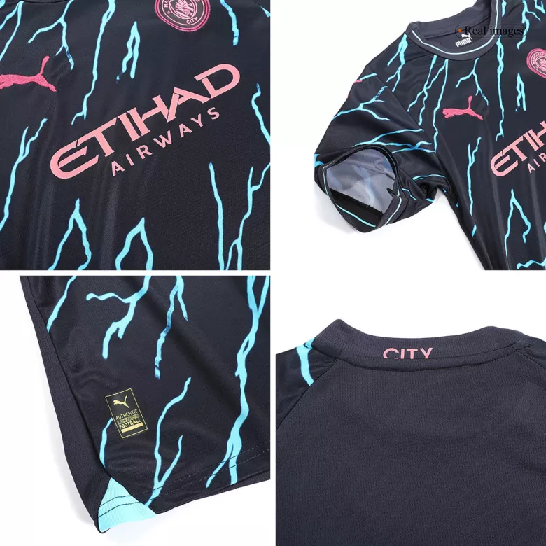 Kids Manchester City Third Away Soccer Jersey Kit (Jersey+Shorts) 2023/24 - Pro Jersey Shop