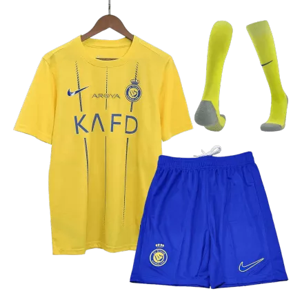 Men's Al Nassr Home Soccer Jersey Whole Kit (Jersey+Shorts+Socks) 2023/24 - Fan Version - Pro Jersey Shop
