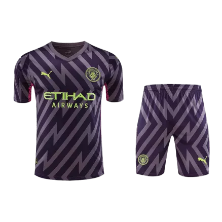 Men's Manchester City Goalkeeper Soccer Jersey Kit (Jersey+Shorts) 2023/24 - Fan Version - Pro Jersey Shop
