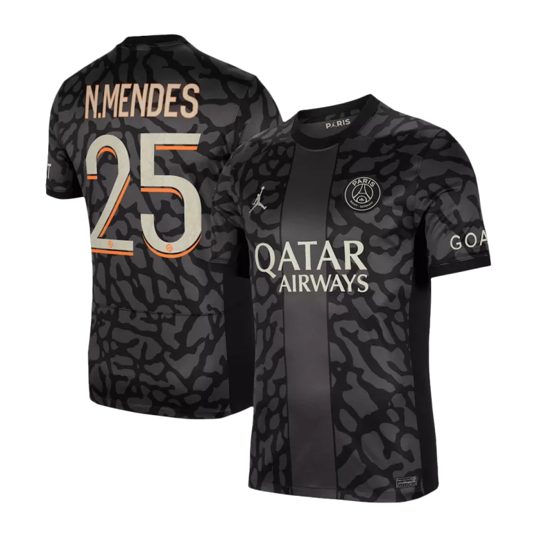 Men's N.MENDES #25 PSG Third Away Soccer Jersey Shirt 2023/24 - Fan Version - Pro Jersey Shop