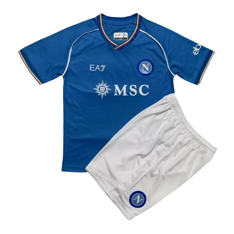 Kids Napoli Home Soccer Jersey Whole Kit (Jersey+Shorts+Socks) 2023/24 - Pro Jersey Shop