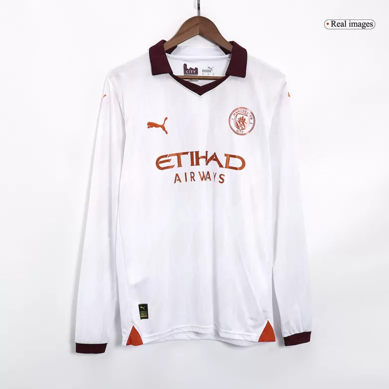 Men's Manchester City Away Long Sleeves Soccer Jersey Shirt 2023/24 - Fan Version - Pro Jersey Shop