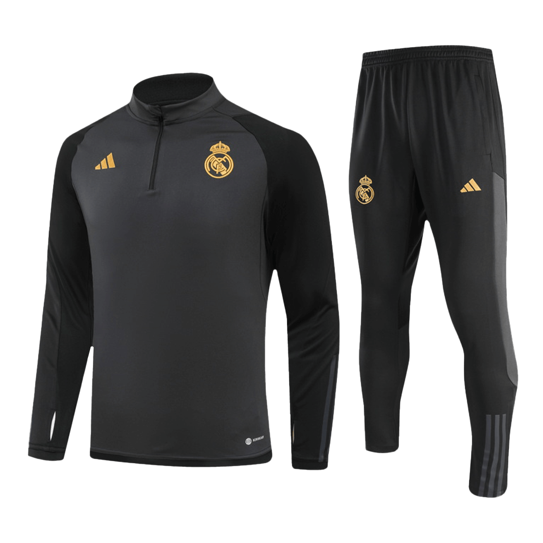 Real madrid hot sale black tracksuit