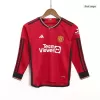 Kids Manchester United Home Long Sleeve Soccer Jersey Kit (Jersey+Shorts) 2023/24 - Pro Jersey Shop