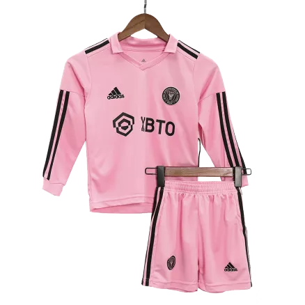 Kids Inter Miami CF Home Long Sleeve Soccer Jersey Kit (Jersey+Shorts) 2023/24 - Pro Jersey Shop