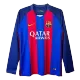 Men's Retro 2016/17 Replica Barcelona Home Long Sleeves Soccer Jersey Shirt - Pro Jersey Shop