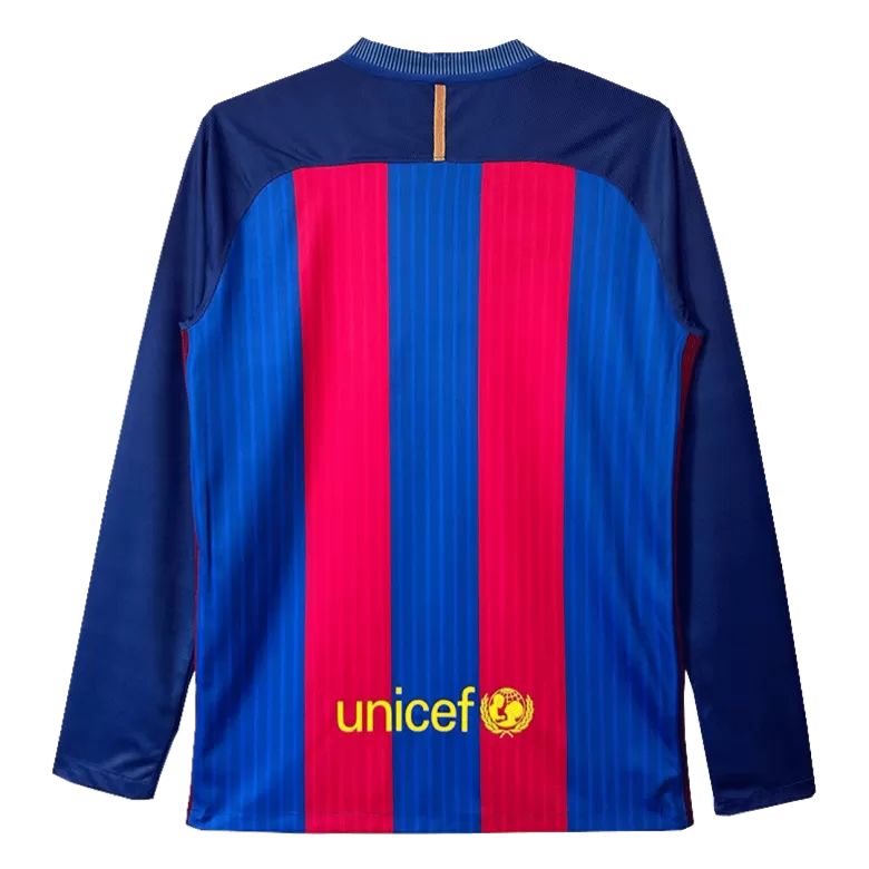 Men's Retro 2016/17 Replica Barcelona Home Long Sleeves Soccer Jersey Shirt - Pro Jersey Shop