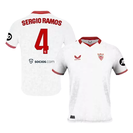 Men's SERGIO RAMOS #4 Sevilla Home Soccer Jersey Shirt 2023/24 - Fan Version - Pro Jersey Shop