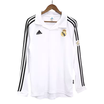 UCL Men's Retro 2001/02 Real Madrid Home Long Sleeves Soccer Jersey Shirt - Fan Version - Pro Jersey Shop