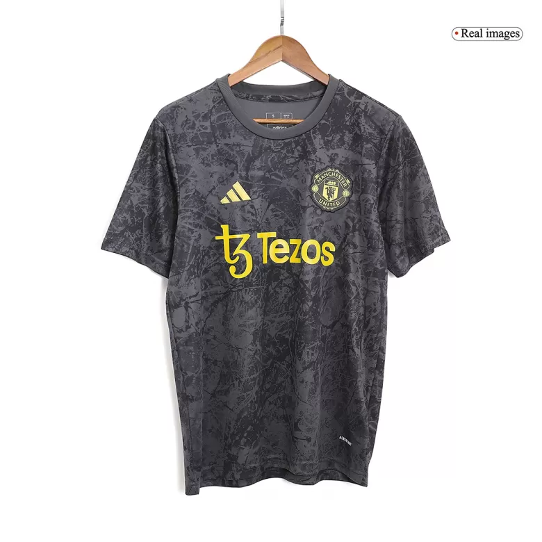 Men's Replica Manchester United Stone Roses Pre-Match Soccer Jersey Shirt  2023/24