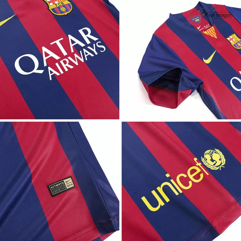 Kids Retro Barcelona Home Soccer Jersey Kit (Jersey+Shorts) 2014/15 - Pro Jersey Shop
