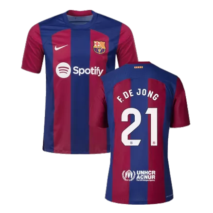 Men's F. DE JONG #21 Barcelona Home Soccer Jersey Shirt 2023/24 - Fan Version - Pro Jersey Shop