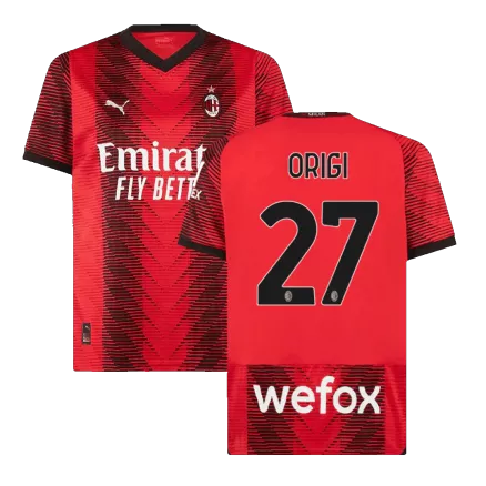 Men's ORIGI #27 AC Milan Home Soccer Jersey Shirt 2023/24 - Fan Version - Pro Jersey Shop