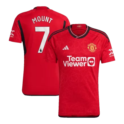 Men's MOUNT #7 Manchester United Home Long Sleeves Soccer Jersey Shirt 2023/24 - Fan Version - Pro Jersey Shop