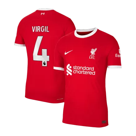 Men's Authentic VIRGIL #4 Liverpool Home Soccer Jersey Shirt 2023/24 - Pro Jersey Shop