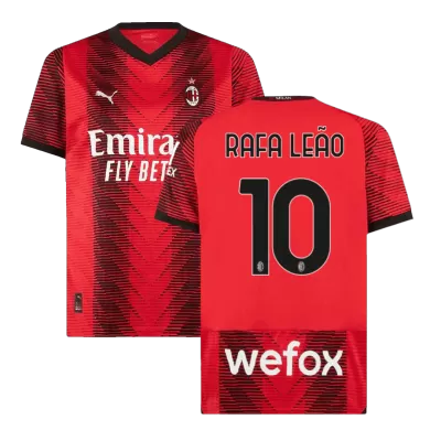 Men's RAFA LEÃO #10 AC Milan Home Soccer Jersey Shirt 2023/24 - Fan Version - Pro Jersey Shop