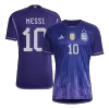 Women's MESSI #10 Argentina World Cup 3 Stars Away Soccer Jersey Shirt 2022 - Pro Jersey Shop