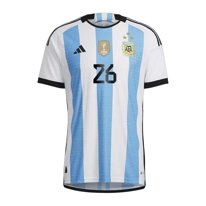 Men's Authentic MOLINA #26 Argentina 3 Stars Home Soccer Jersey Shirt 2022 World Cup 2022 - Pro Jersey Shop