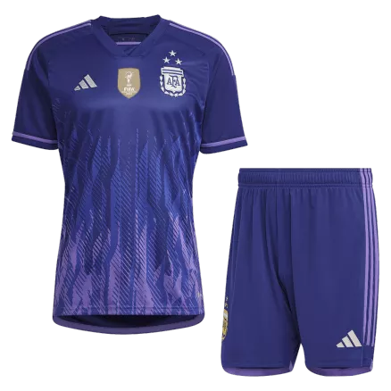 Men's Argentina Three Stars Edition Away Soccer Jersey Kit (Jersey+Shorts) 2022 - World Cup 2022 - Fan Version - Pro Jersey Shop