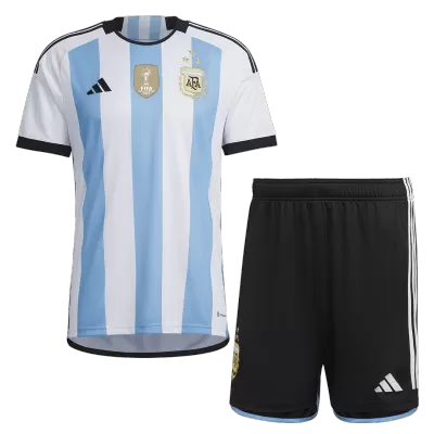 Men's Argentina Three Stars Edition Home Soccer Jersey Kit (Jersey+Shorts) 2022 - Fan Version - Pro Jersey Shop