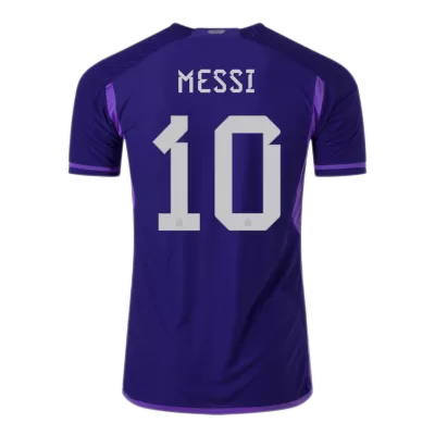 Men's Authentic Messi #10 Argentina Three Stars Edition Away Soccer Jersey Shirt 2022 World Cup 2022 - Pro Jersey Shop