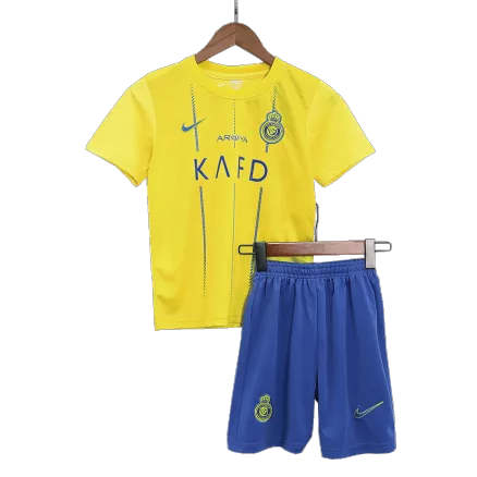 Kids Al Nassr Home Soccer Jersey Kit (Jersey+Shorts) 2023/24 - Pro Jersey Shop