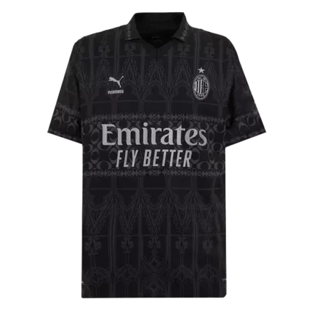 Men's Black Authentic AC Milan X Pleasures Fourth Away Soccer Jersey Shirt 2023/24 - Pro Jersey Shop
