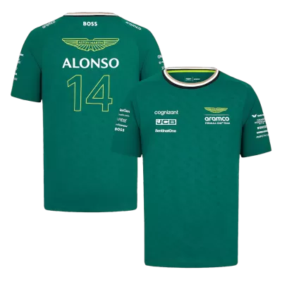 Premium Quality Men's Aston Martin Aramco Cognizant F1 Racing Team Fernando Alonso Driver T-Shirt 2024 - Pro Jersey Shop