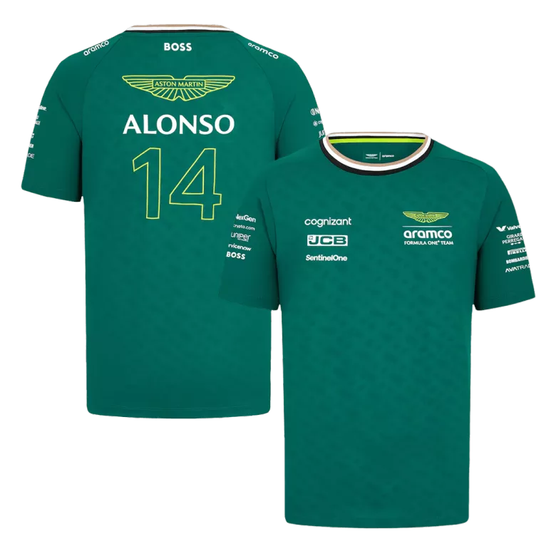 Men's Aston Martin Aramco Cognizant F1 Racing Team Fernando Alonso Driver T-Shirt 2024 - Pro Jersey Shop