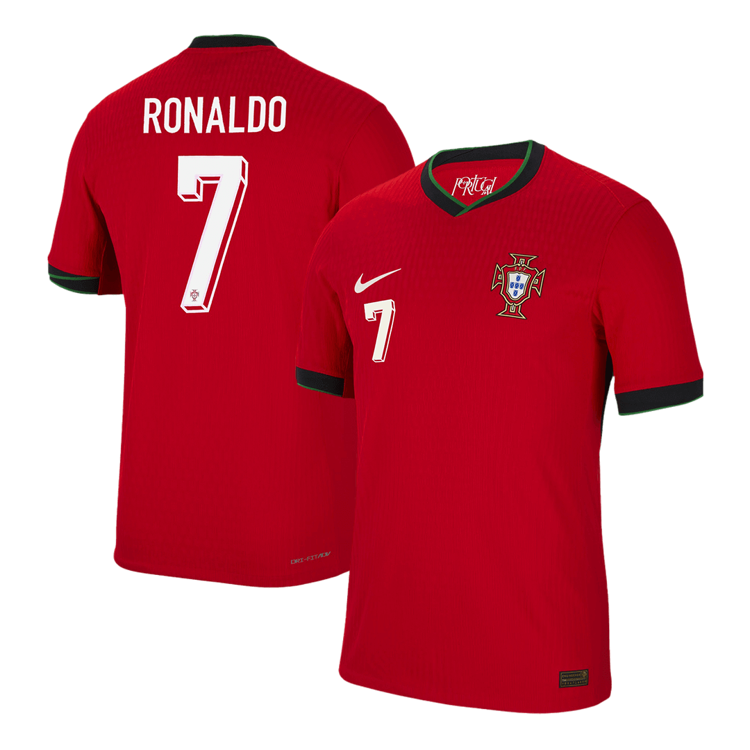 Men's Authentic Ronaldo #7 Portugal Home Soccer Jersey Shirt Euro 2024 