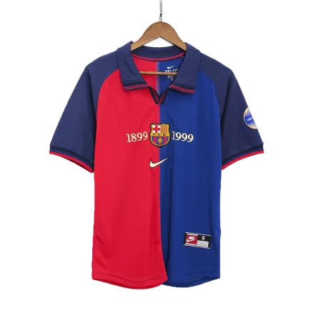 Men's Retro 1999/00 Barcelona Home 100-Years Anniversary Soccer Jersey Shirt - Pro Jersey Shop