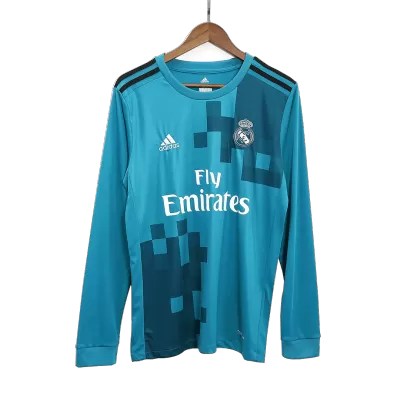 Men's Retro 2017/18 Real Madrid Third Away Long Sleeves Soccer Jersey Shirt - Pro Jersey Shop