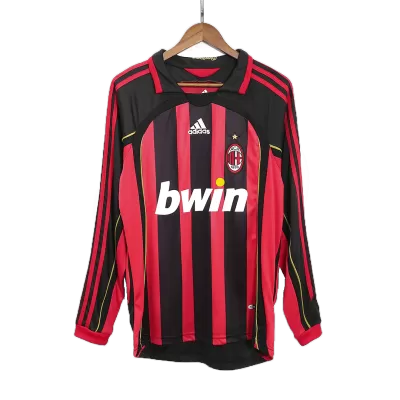 Men's Retro 2006/07 AC Milan Home Long Sleeves Soccer Jersey Shirt - Fan Version - Pro Jersey Shop