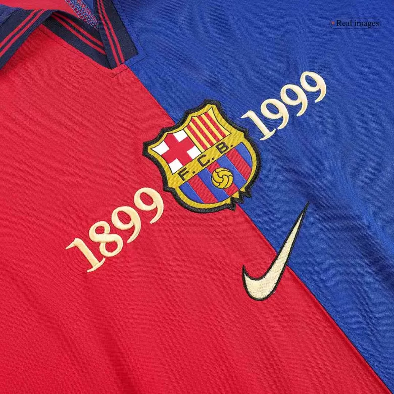 Men's Retro 1999/00 Barcelona Home 100-Years Anniversary Soccer Jersey Shirt - Pro Jersey Shop