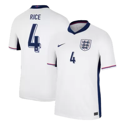 Premium Quality Men's RICE #4 England Home Soccer Jersey Shirt Euro 2024 - Fan Version - Pro Jersey Shop