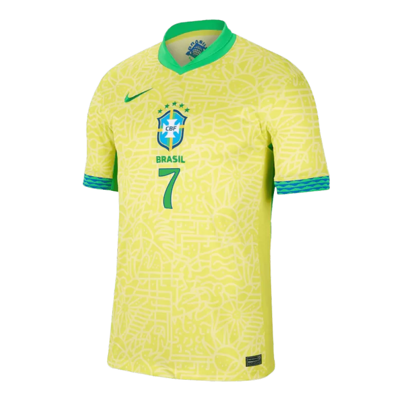 Men's VINI JR. #7 Brazil Home Soccer Jersey Shirt COPA AMÉRICA 2024 - Fan Version - Pro Jersey Shop