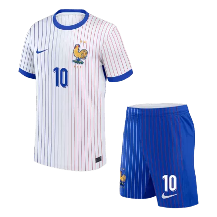 Kids MBAPPE #10 France Away Soccer Jersey Kit (Jersey+Shorts) Euro 2024 - Pro Jersey Shop