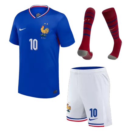 Kids MBAPPE #10 France Home Soccer Jersey Kit (Jersey+Shorts+Sockes) Euro 2024 - Pro Jersey Shop