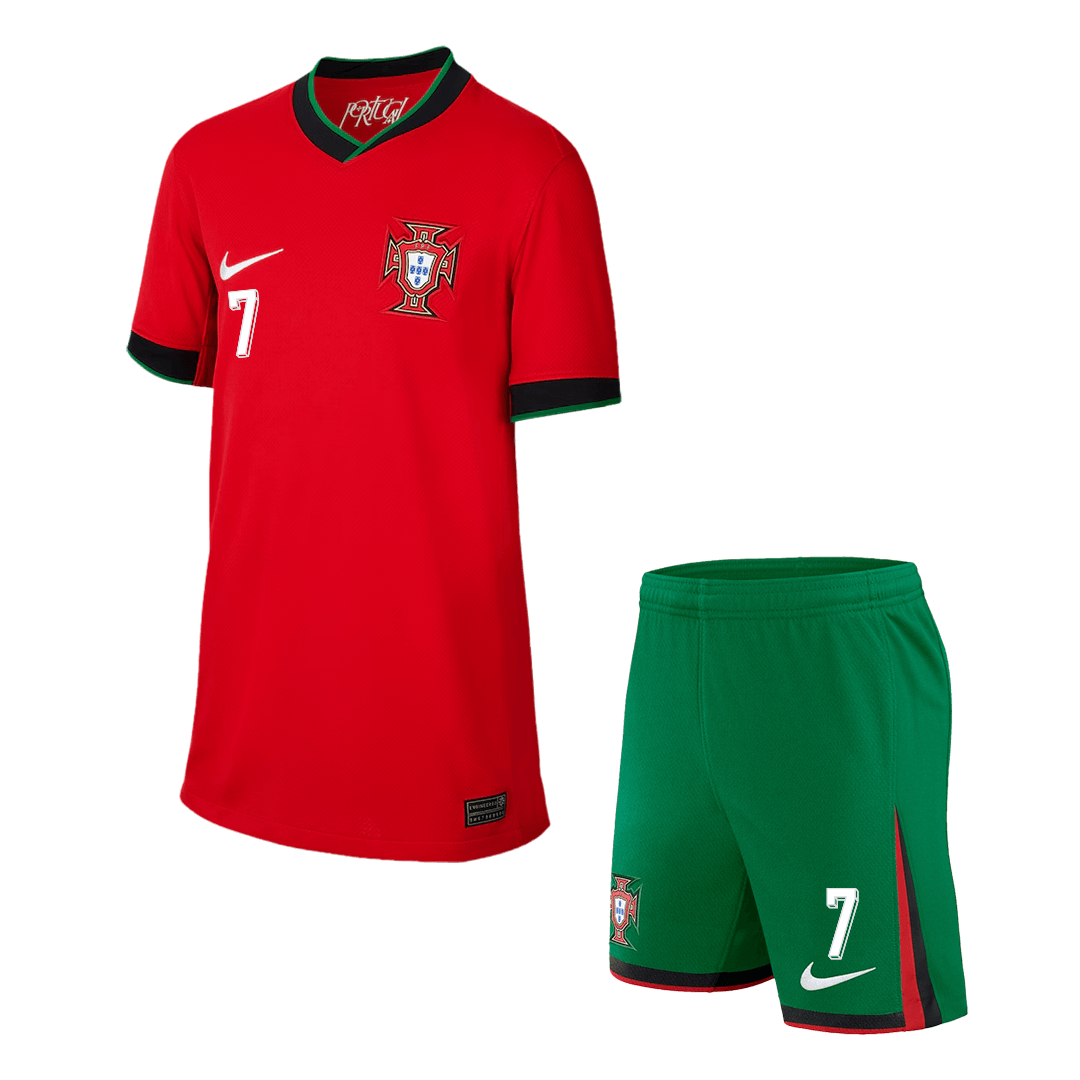 Ronaldo Portugal #7 kids size small jersey and shorts 2022 World deals Cup