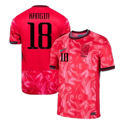 Men's KANGIN #18 South Korea Home Soccer Jersey Shirt 2024 - Fan Version - Pro Jersey Shop