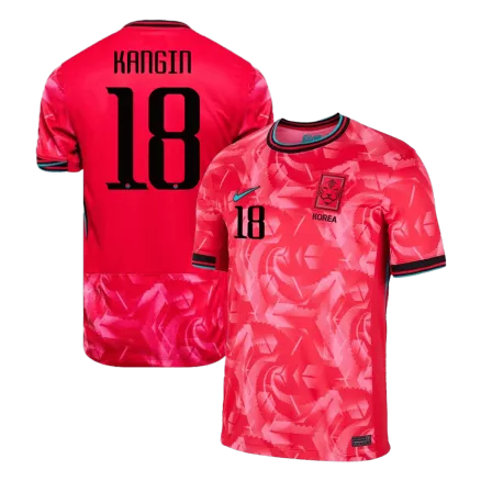 Men's KANGIN #18 South Korea Home Soccer Jersey Shirt 2024 - Fan Version - Pro Jersey Shop