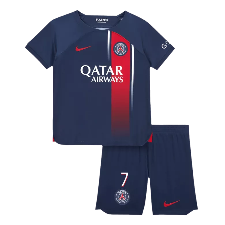 Kids MBAPPÉ #7 PSG Home Soccer Jersey Kit (Jersey+Shorts) 2023/24 - Pro Jersey Shop