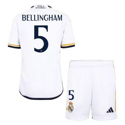 Kids BELLINGHAM #5 Real Madrid Home Soccer Jersey Kit (Jersey+Shorts) 2023/24 - Pro Jersey Shop