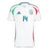 Premium Quality Men's CHIESA #14 Italy Away Soccer Jersey Shirt Euro 2024 - Fan Version - Pro Jersey Shop