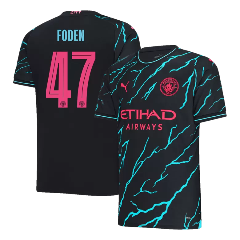 UCL Men's FODEN #47 Manchester City Third Away Soccer Jersey Shirt 2023/24 - Fan Version - Pro Jersey Shop