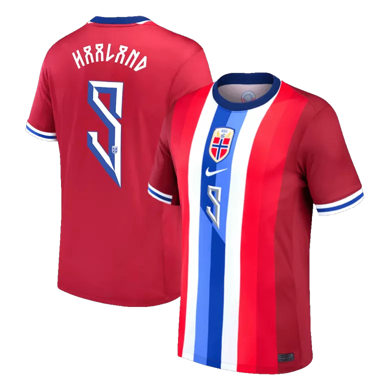 Men's HAALAND #9 Norway Home Soccer Jersey Shirt EURO 2024 - Fan Version - Pro Jersey Shop